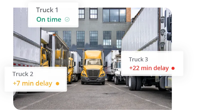Trucks with their dwell times